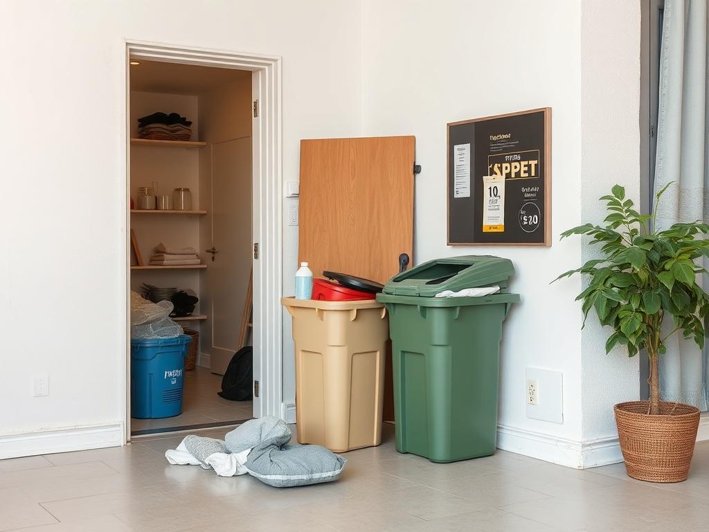 Waste disposal in an apartment buildingфото